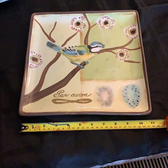 11 inch square plate bird - Picture 5 of 5